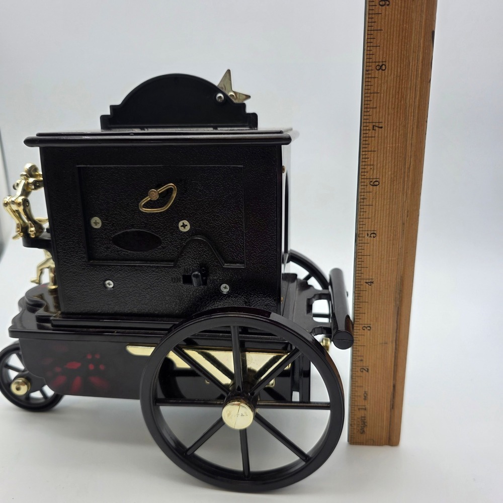 Pierrot Stranger Organ Music Box Vintage Carriage Jewelry Box Black Red 8.5in - Picture 7 of 7